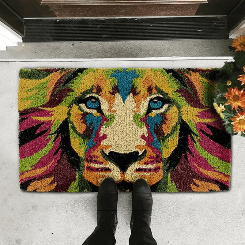 Abstract Lion Face Doormat (more coming soon.)