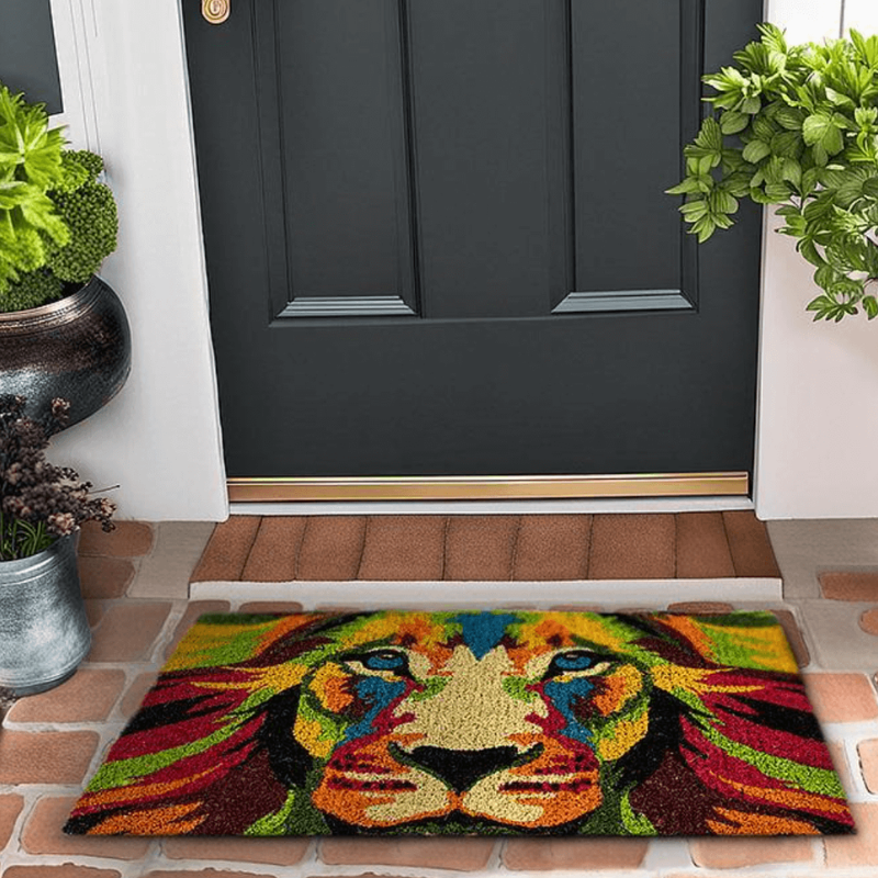 Abstract Lion Face Doormat (more coming soon.)