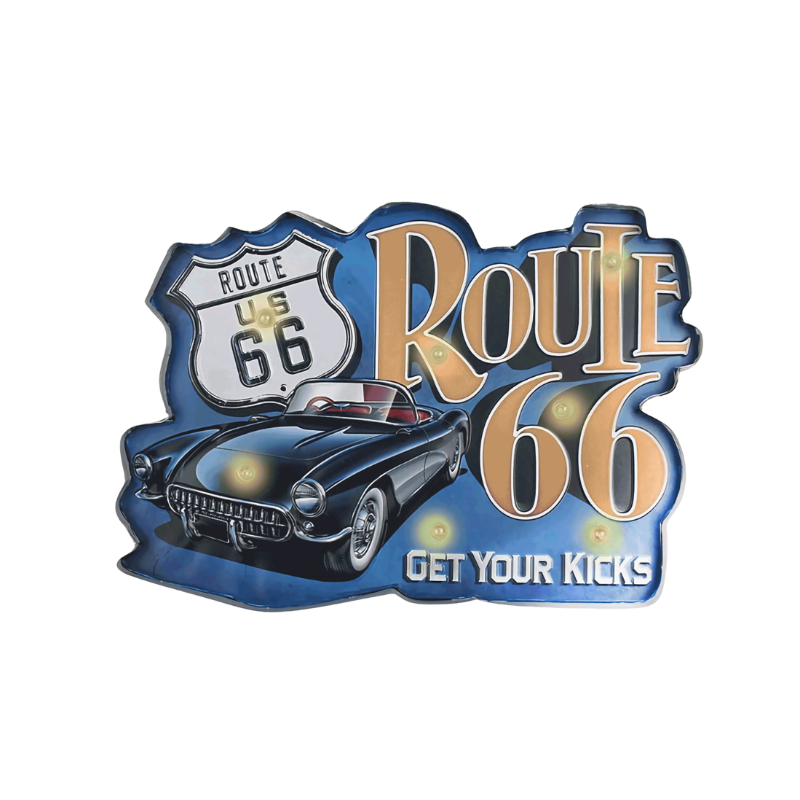 Route 66 & Classic Car LED Sign