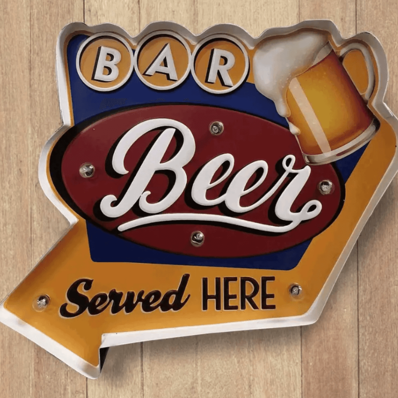 Beer Served Here LED Bar Sign (more coming soon.)