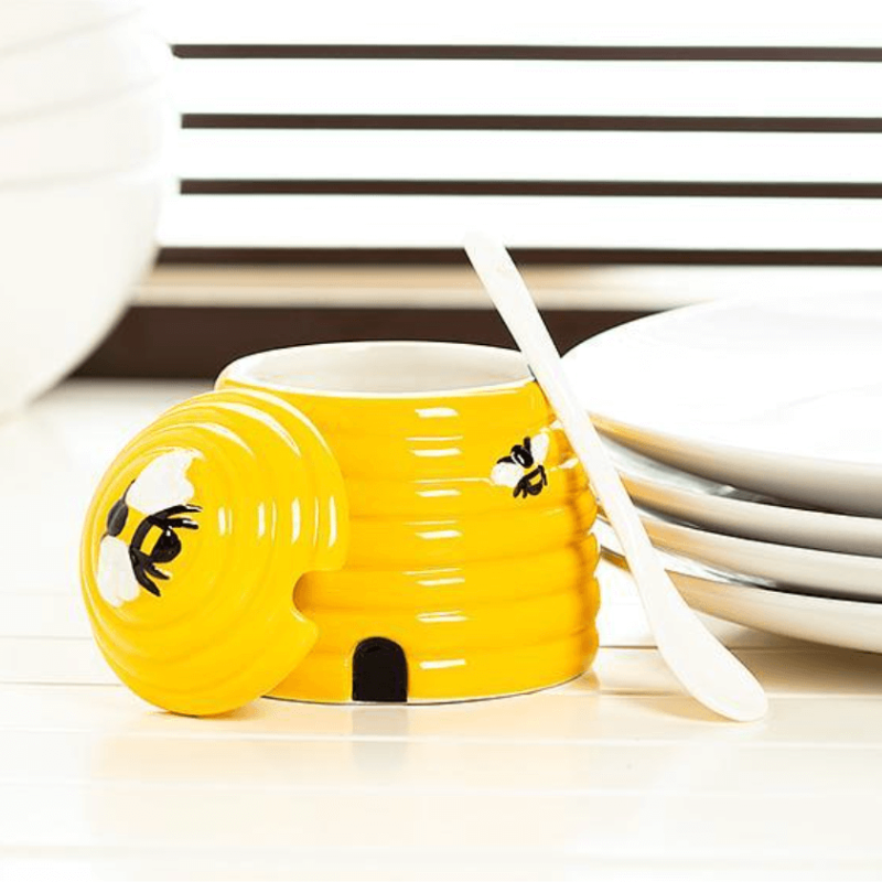 Beehive Covered Jar w/ Spoon