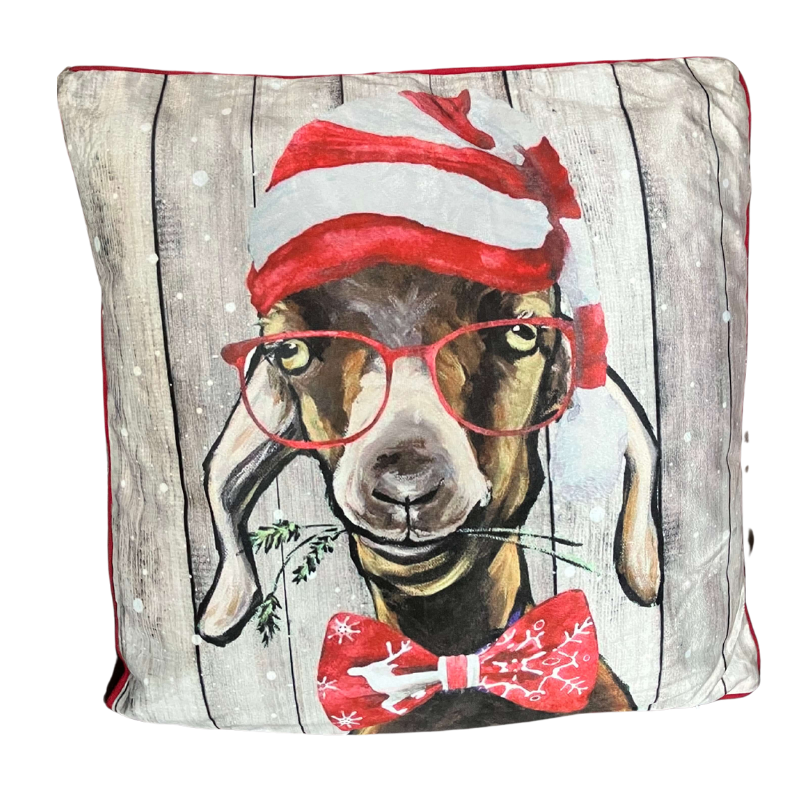 Goat Holiday Pillow