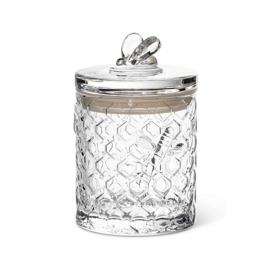 Honeycomb Jar w/ Bee on Lid