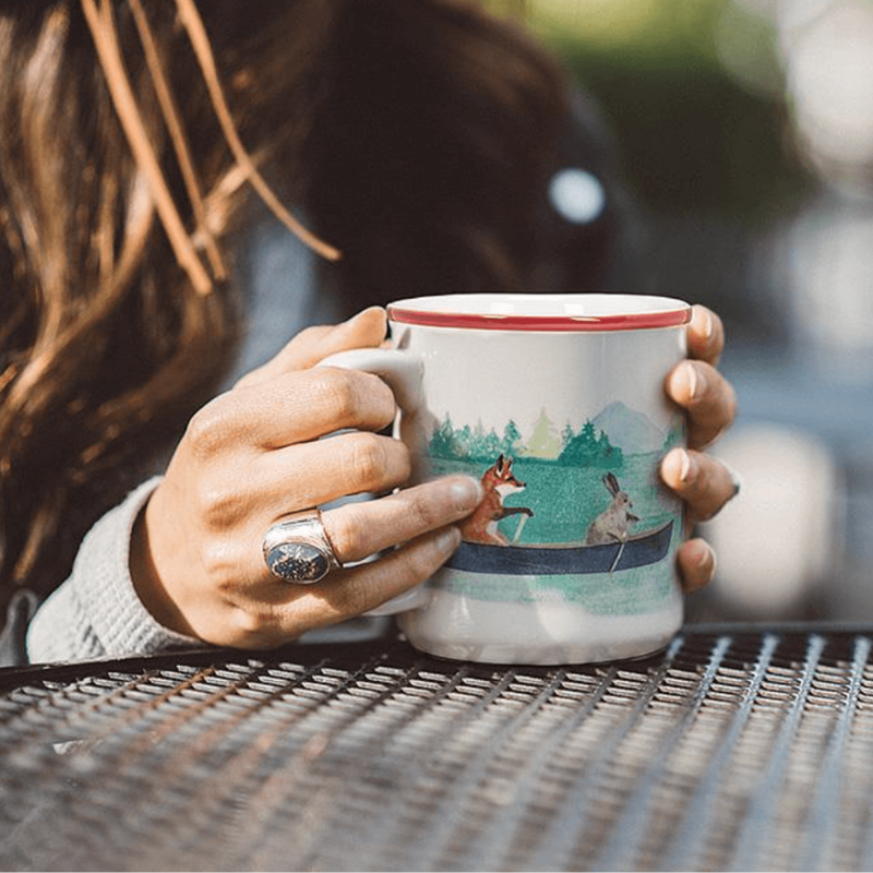 Animals in Canoe Mug