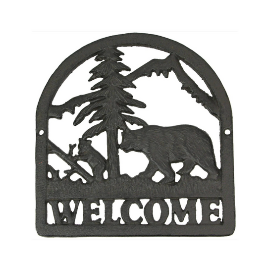 Bear In The Woods Welcome Sign