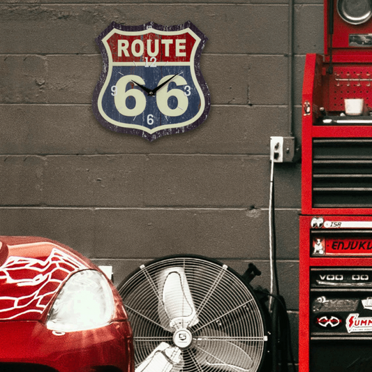 Route 66 Wall Clock (Blue)