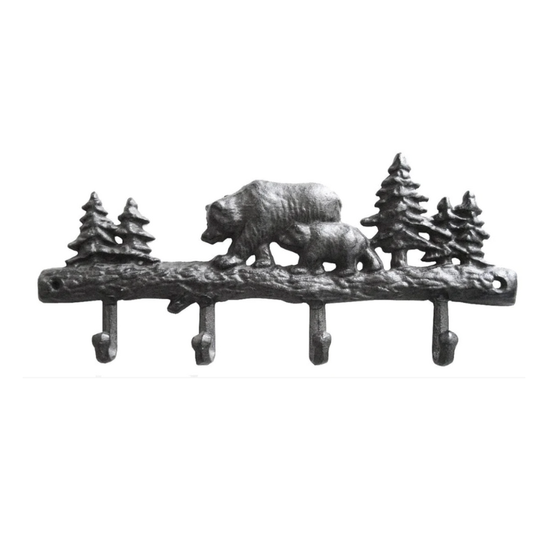 Bear 4-Hooks Cast Iron