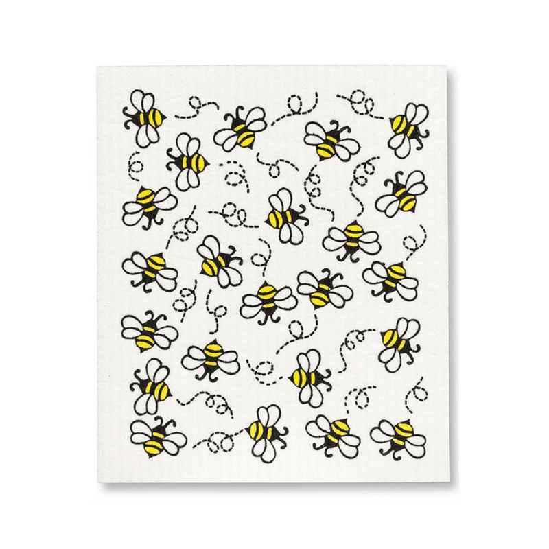 Allover Bees Dishcloths. Set Of 2.