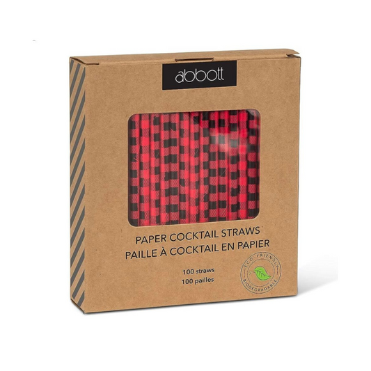 Buffalo Check Cocktail Straws 100 pieces