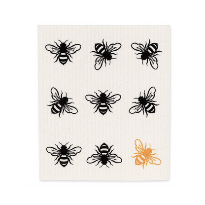 Bee In Crest Dishcloths. Set Of 2.