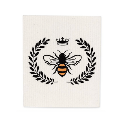 Bee In Crest Dishcloths. Set Of 2.