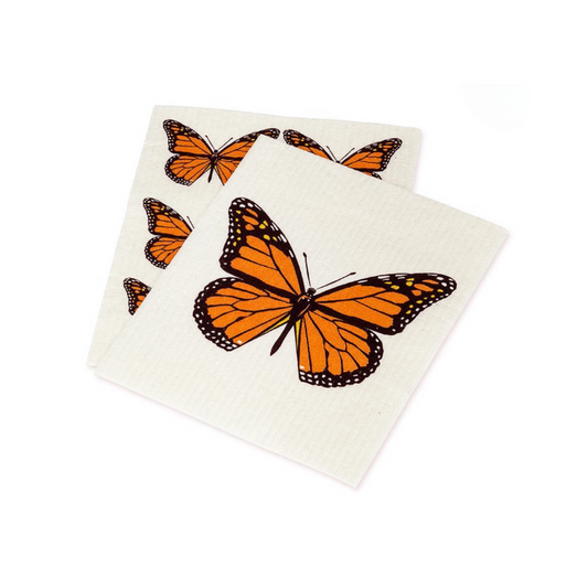 Monarch Butterfly Dishcloths. Set of 2.