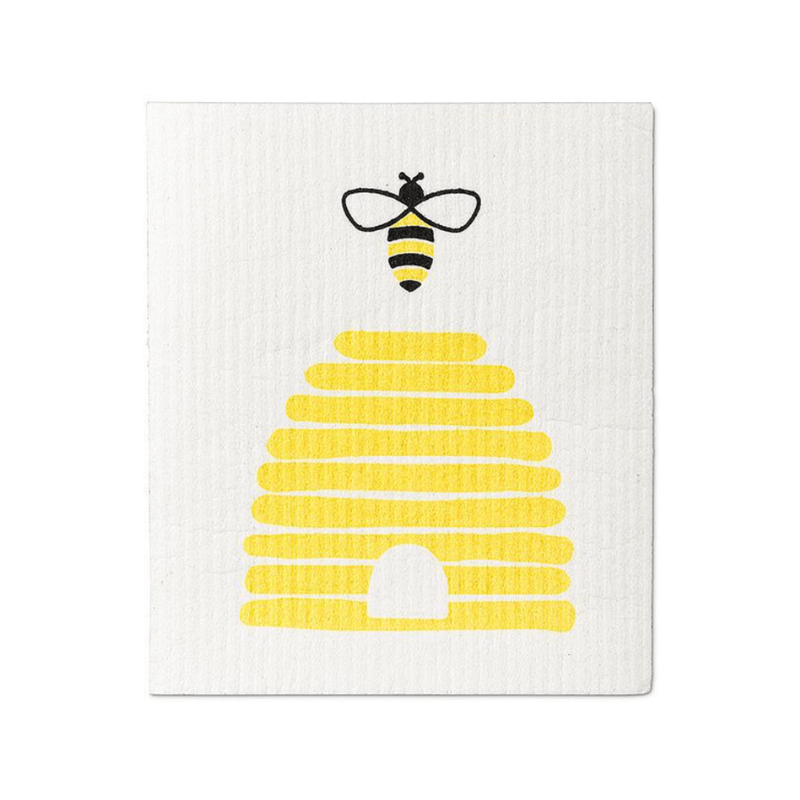 Bee & Beehive Dishcloths. Set Of 2.