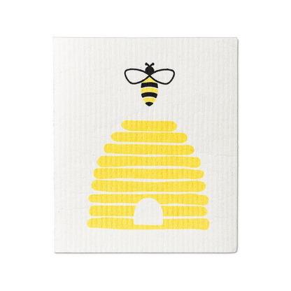 Bee & Beehive Dishcloths. Set Of 2.