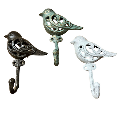 Bird Hook White Cast Iron