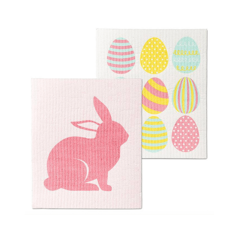 Easter Egg & Bunny Dishcloths. Set Of 2.