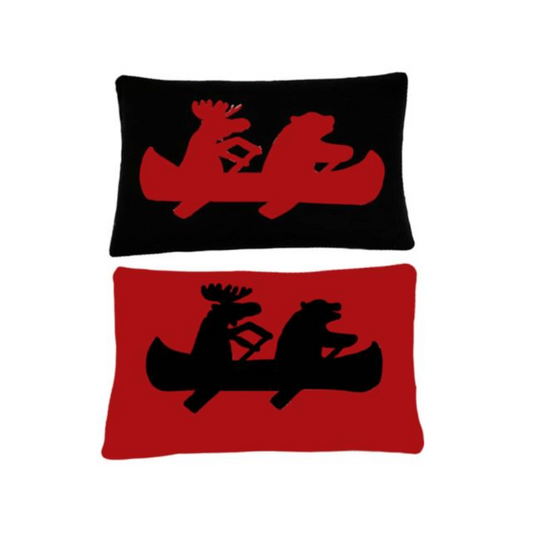 Canoe Theme Pillow Black/Red