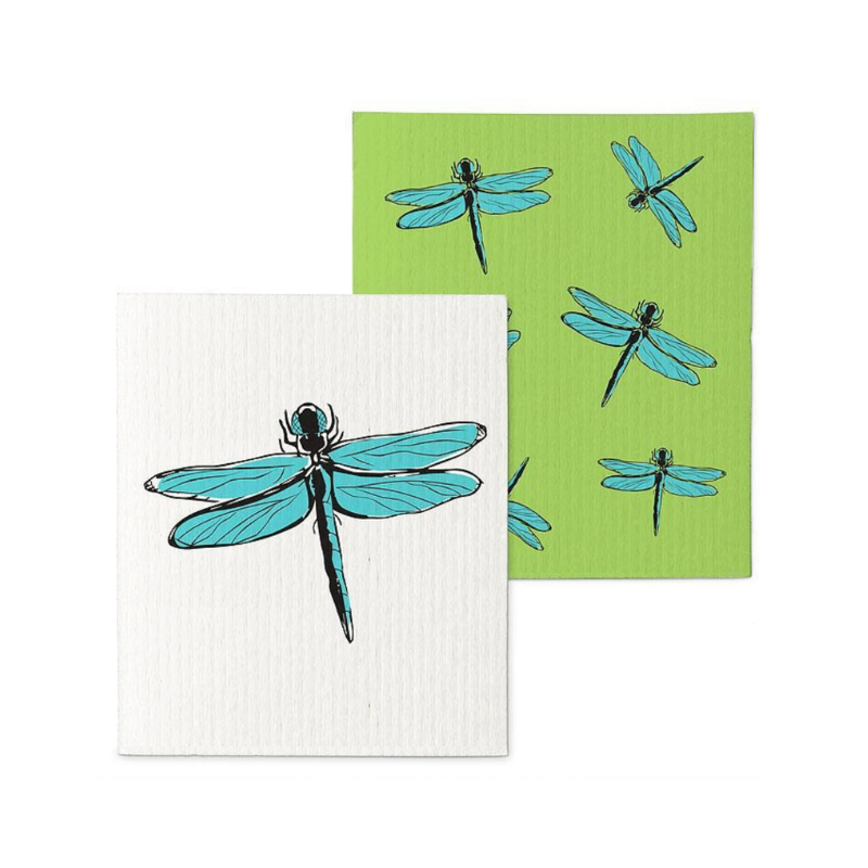 Dragonflies Dishcloths. Set Of 2.