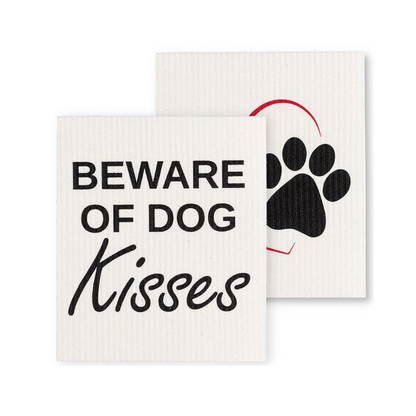 Dog Kisses Dishcloths. Set Of 2.