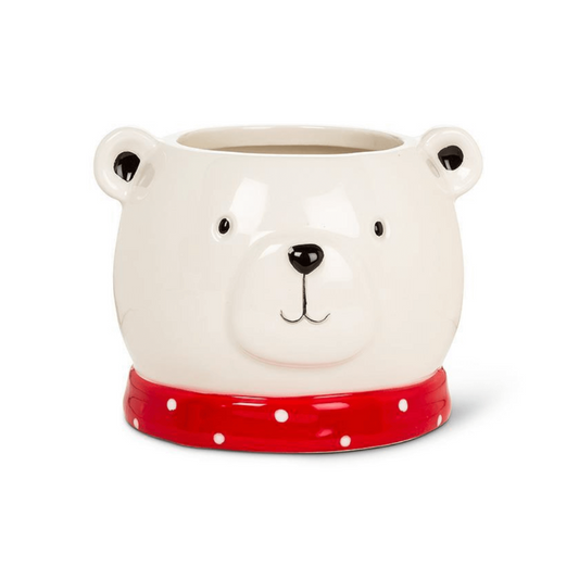 Polar Bear Head Planter Large