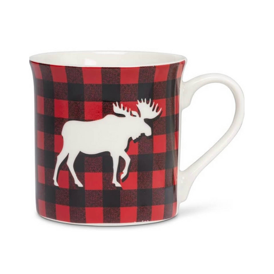 Buffalo Check Moose Mug