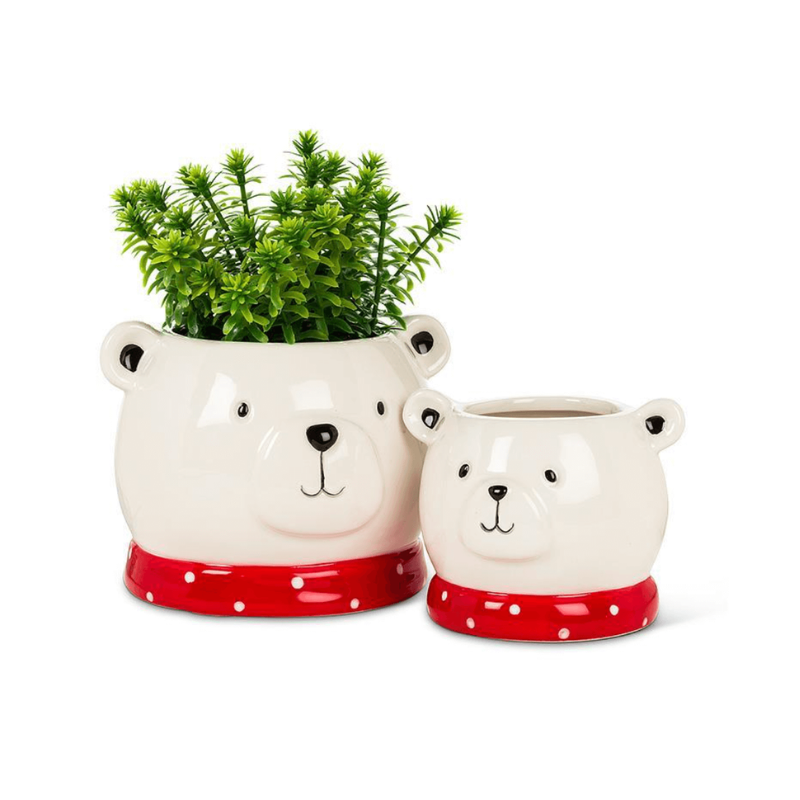 Polar Bear Head Planter Large