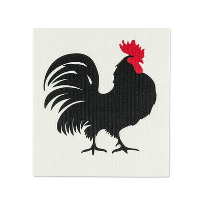 Rooster & Stripes Dishcloths. Set of 2.