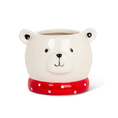 Polar Bear Head Planter Small