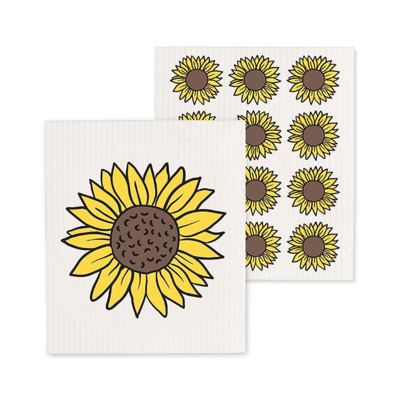 Sunflowers Dishcloths. Set of 2.