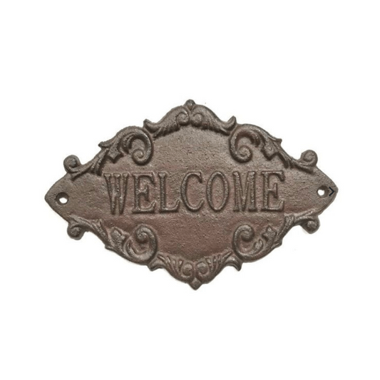 Welcome Cast Iron Plaque