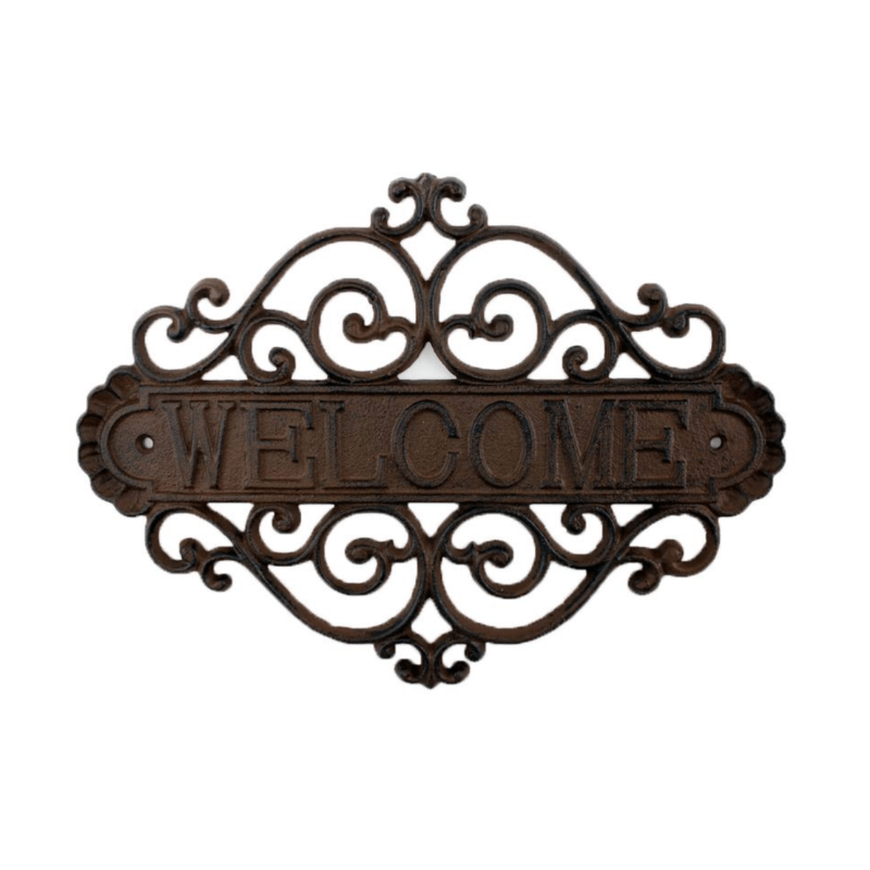 Welcome Decorative Sign Cast Iron