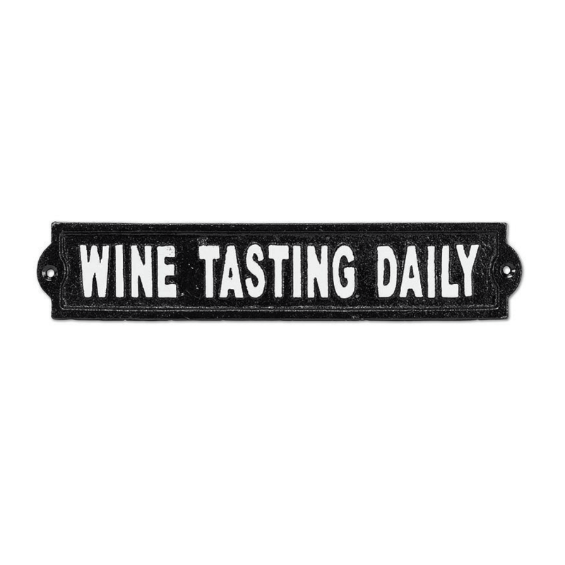 Wine Tasting Daily Sign Cast Iron