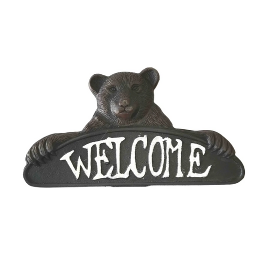 Bear w/ Paws Welcome Cast Iron