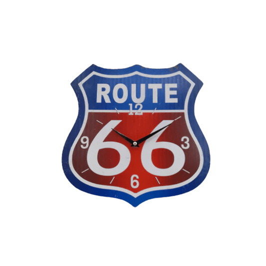 Route 66 Wall Clock (Blue & Red)